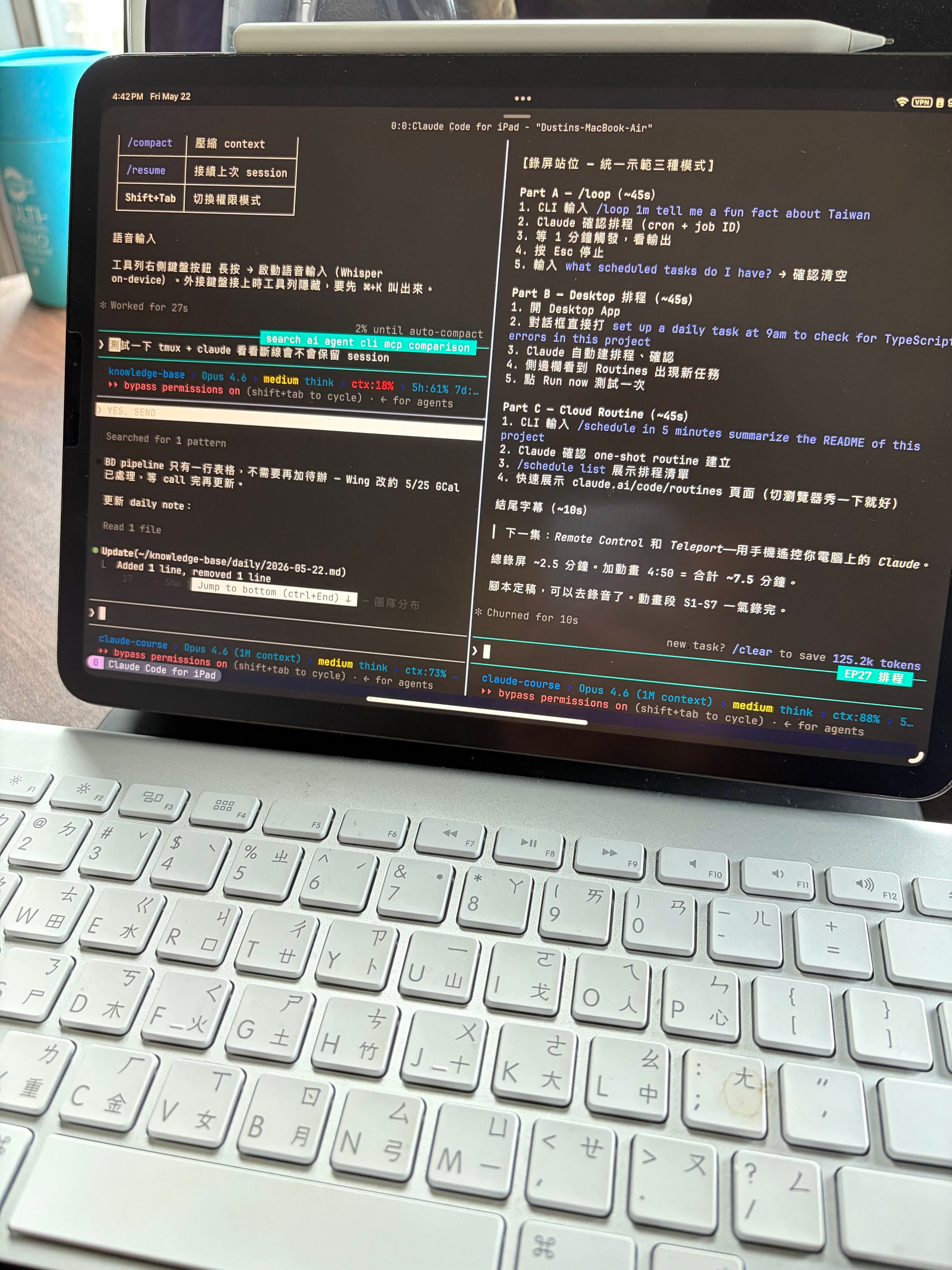 Claude Code running on iPad