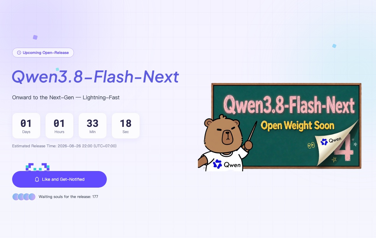 The Qwen3.8-Flash-Next model page on Modelscope
